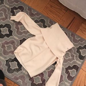 Ivory Zara medium off the shoulder rubbed sweater